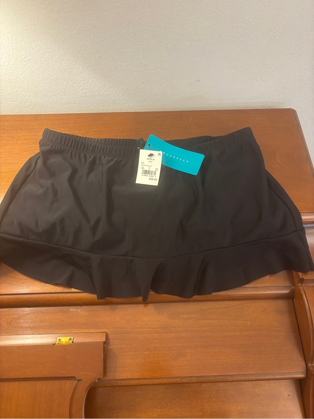NWT Aqua Green Black Swim Skirt